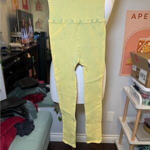 FP Movement by Free People Ribbed Top in Light Yellow
